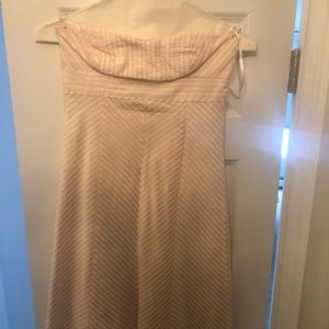 J.Crew size 2 silk strapless pink/white dress